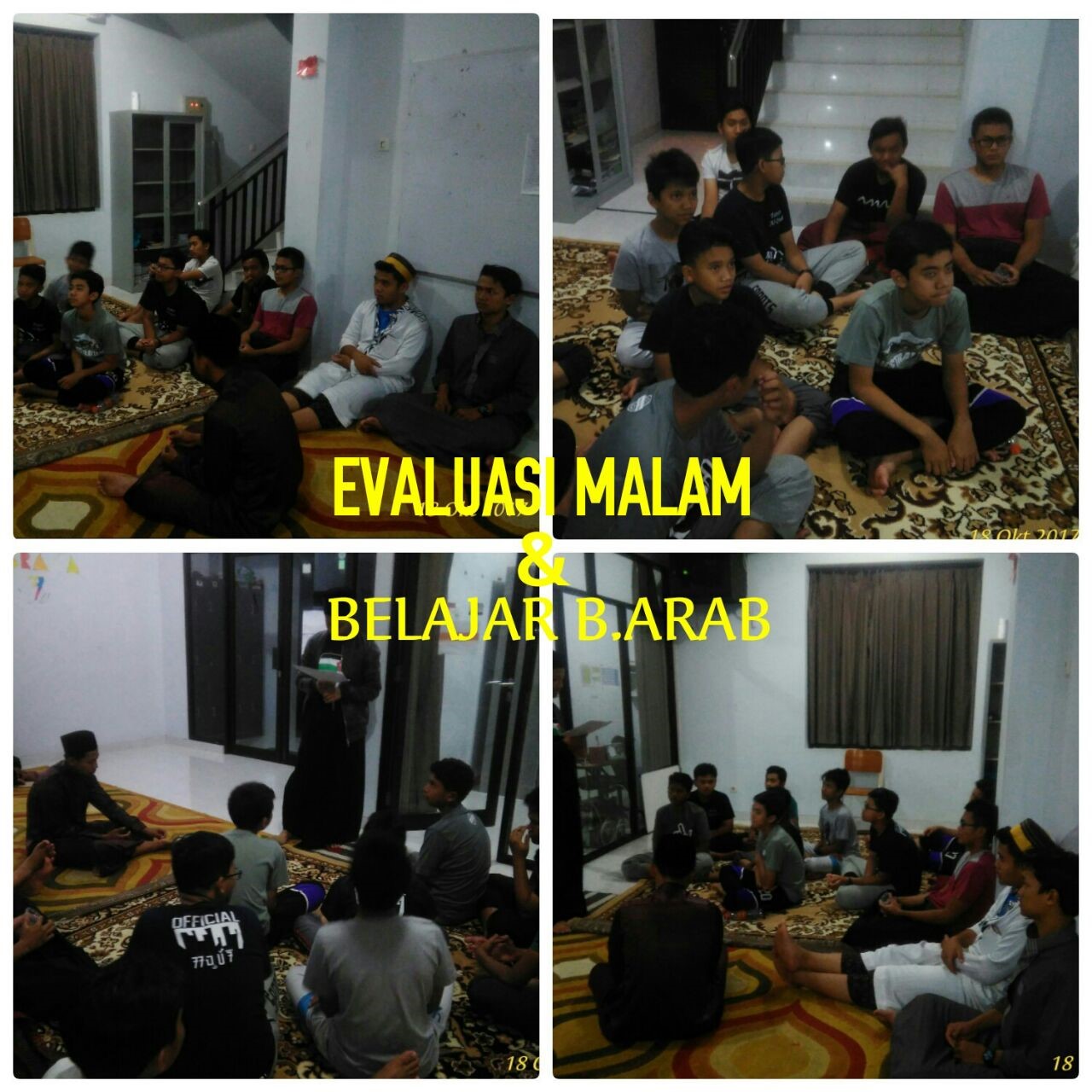 EVALUASI MALAM DAN KEGIATAN BELAJAR  BAHASA ARAB